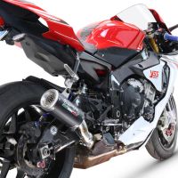 GPR exhaust compatible with  Yamaha R1 2020-2025, M3 Black Titanium, Slip-on exhaust including removable db killer and link pipe, EPA-compliant 