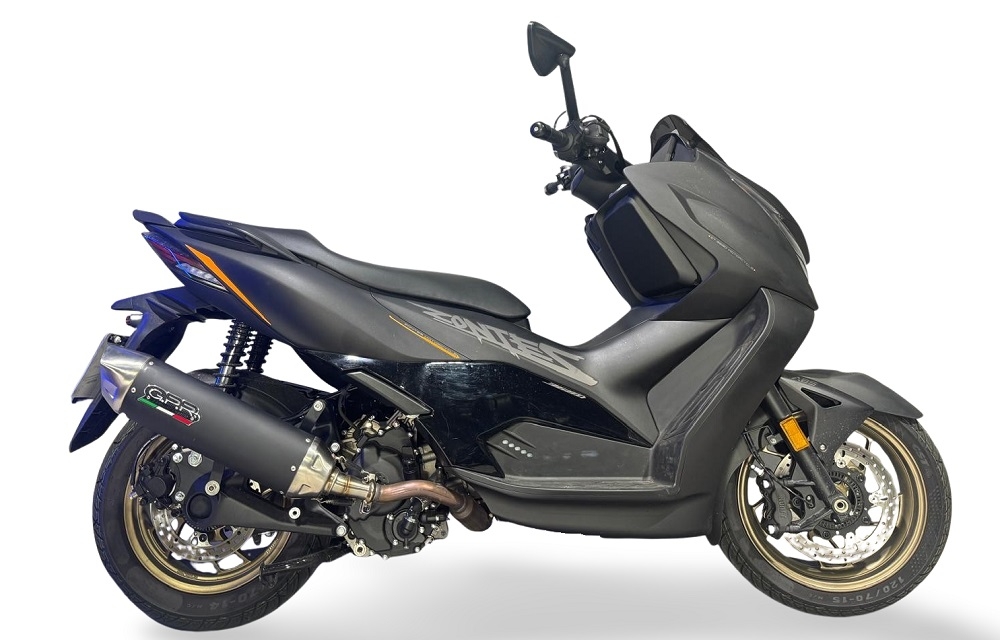 GPR exhaust compatible with  Zontes 365K 2024-2026, Furore-X Scooter, Slip-on exhaust including removable db killer, link pipe and catalyst,  EPA-compliant 