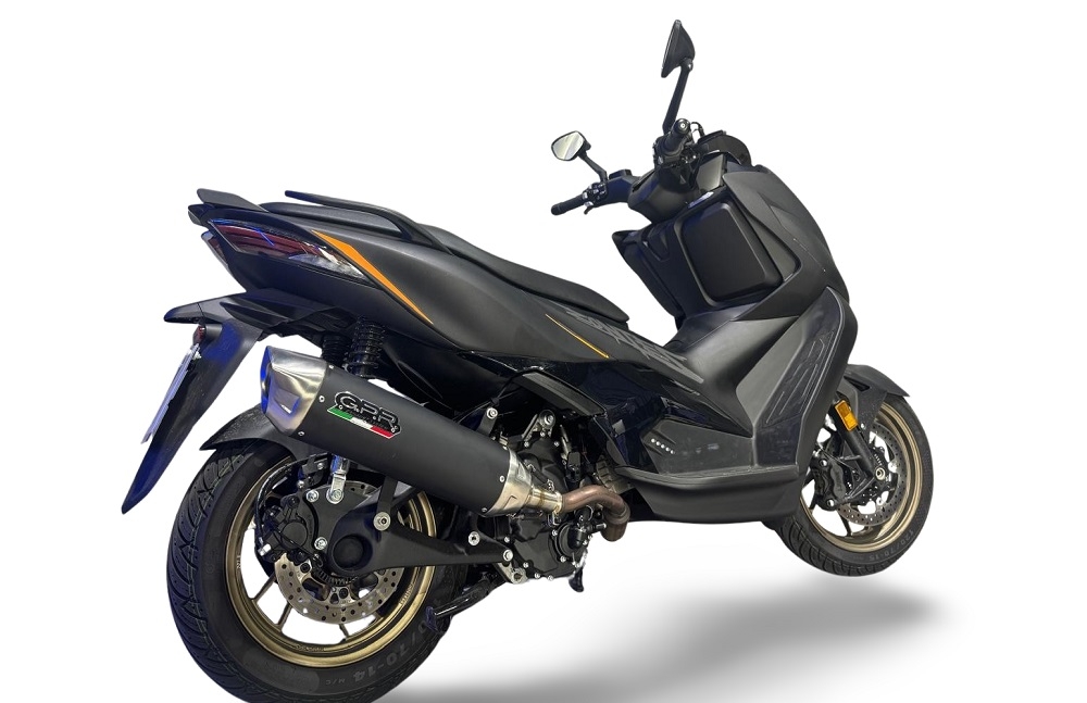 GPR exhaust compatible with  Zontes 365K 2024-2026, Furore-X Scooter, Slip-on exhaust including removable db killer, link pipe and catalyst,  EPA-compliant 