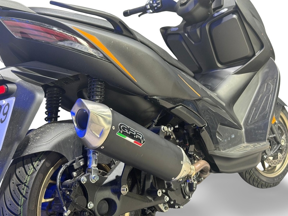 GPR exhaust compatible with  Zontes 365K 2024-2026, Furore-X Scooter, Slip-on exhaust including removable db killer, link pipe and catalyst,  EPA-compliant 