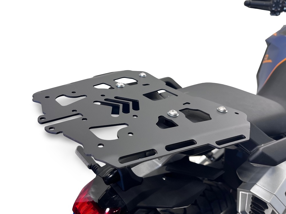 GPR TECH compatible with  Zontes 703 F 2025/2026 GPR TECH Specific fitting plate Top Case ALPITECH 35>55 LT compatible with original luggage rack,stainless steel made with 4 anchor points